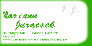 mariann juracsek business card